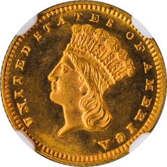 Picture of 1878 GOLD G$1, TYPE 3 MS67 