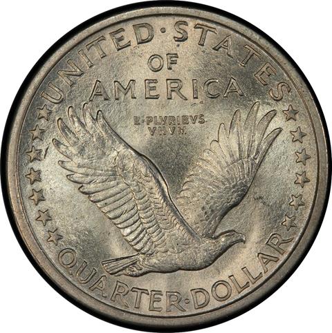 Picture of 1916 STANDING LIBERTY 25C, STANDING LIBERTY MS66 Full Head