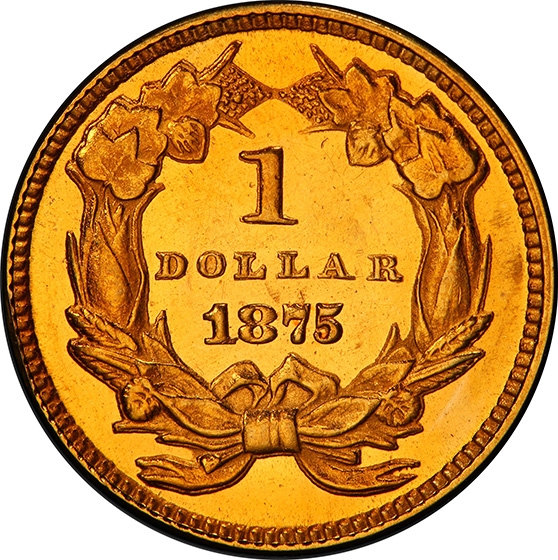 Picture of 1875 GOLD $1 MS64 Proof Like