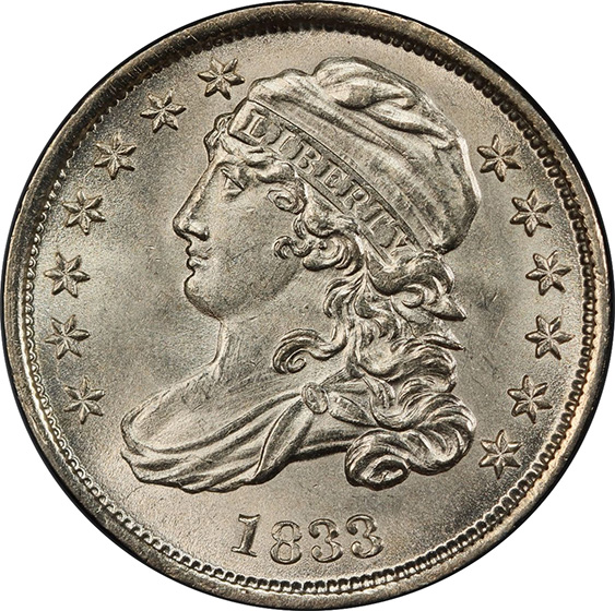 Picture of 1833 CAPPED BUST 10C MS66 