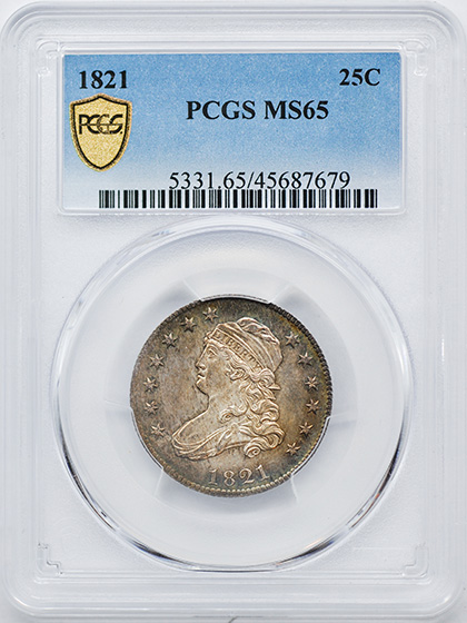 Picture of 1821 CAPPED BUST 25C MS65 