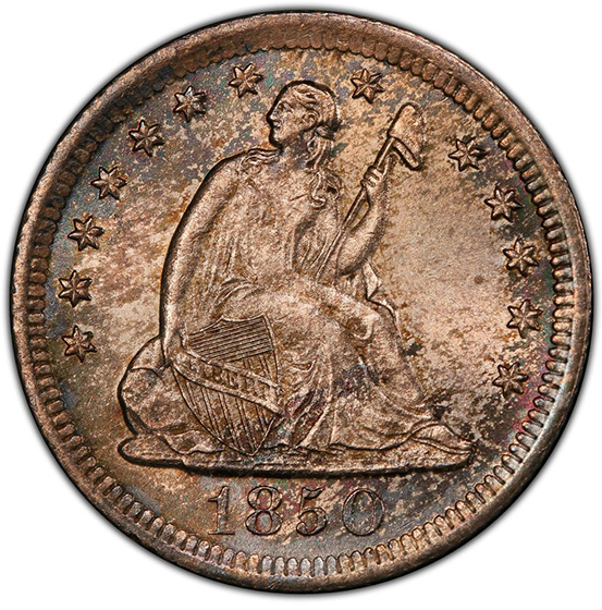 Picture of 1850-O LIBERTY SEATED 25C, NO MOTTO MS64+ 