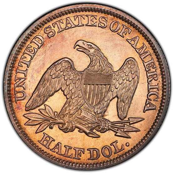 Picture of 1844 LIBERTY SEATED 50C, NO MOTTO MS64+ 