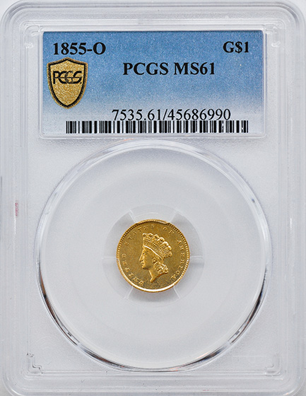 Picture of 1855-O GOLD G$1, TYPE 2 MS61 