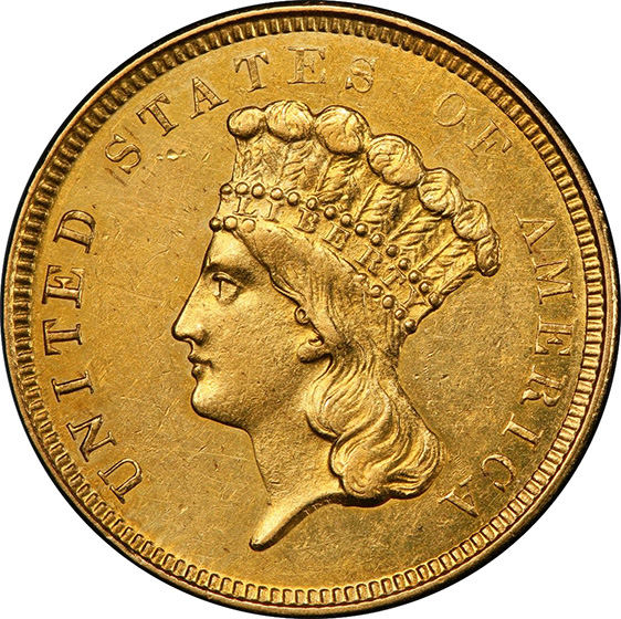 Picture of 1854-O INDIAN PRINCESS $3 MS61  Picture of 1854-O INDIAN PRINCESS $3 MS61