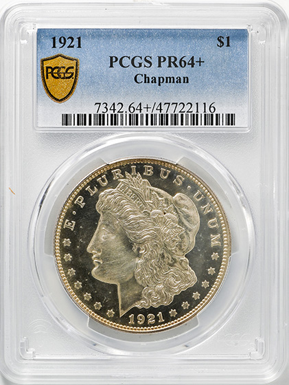 Picture of 1921 MORGAN S$1, CHAPMAN PR64+ 