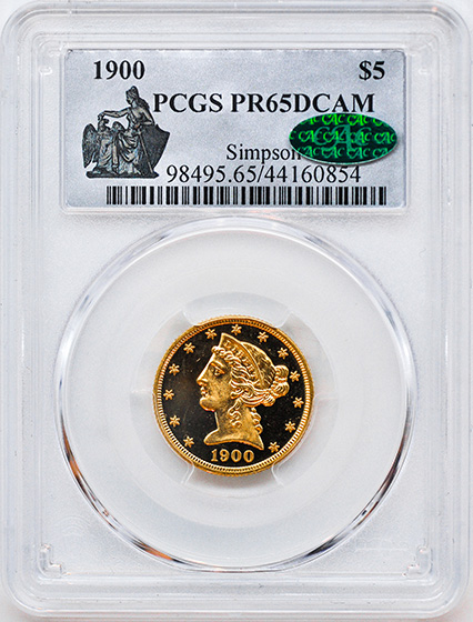 Picture of 1900 LIBERTY $5 PR65 Deep Cameo