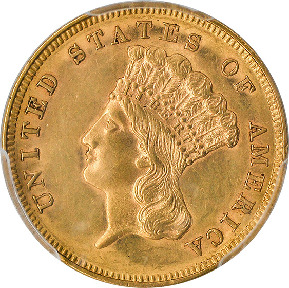 Picture of 1856-S INDIAN PRINCESS $3 MS62 