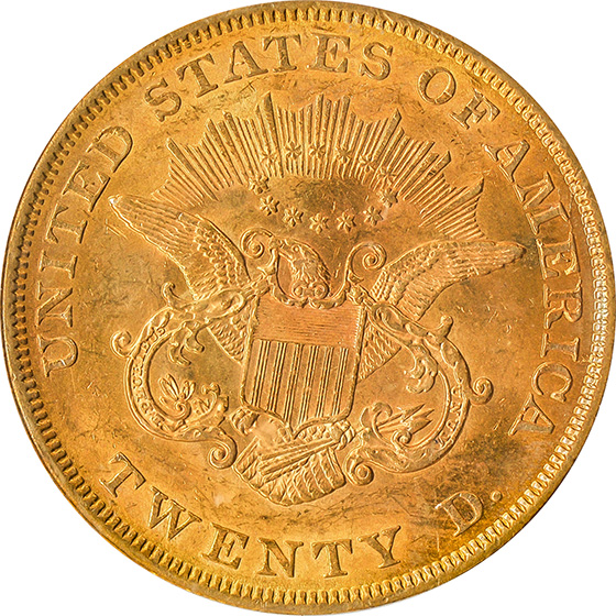 Picture of 1853 LIBERTY HEAD $20 MS62 