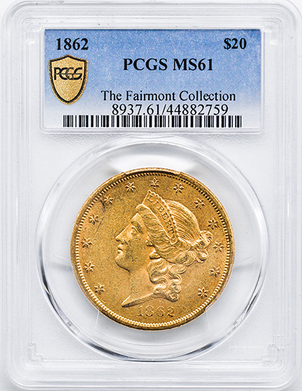 Picture of 1862 LIBERTY HEAD $20 MS61 