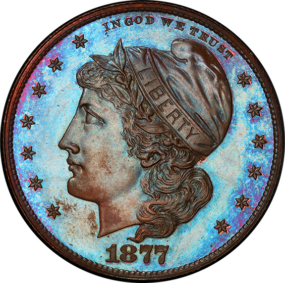 Picture of 1877 CAPPED LIBERTY 50C J-1539 PR66 Brown