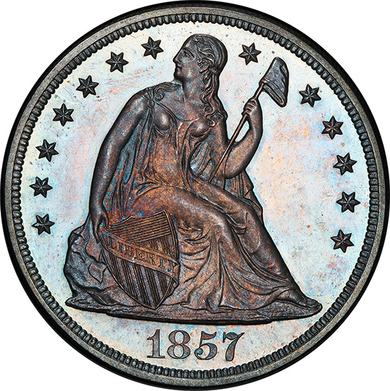 Picture of 1857 LIBERTY SEATED S$1, NO MOTTO PR65  Picture of 1857 LIBERTY SEATED S$1, NO MOTTO PR65