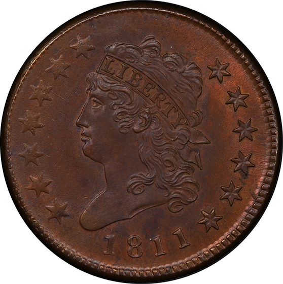 Picture of 1811 CLASSIC HEAD 1C MS66 Red Brown