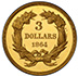 Picture of 1864 INDIAN PRINCESS $3 PR64+ Deep Cameo