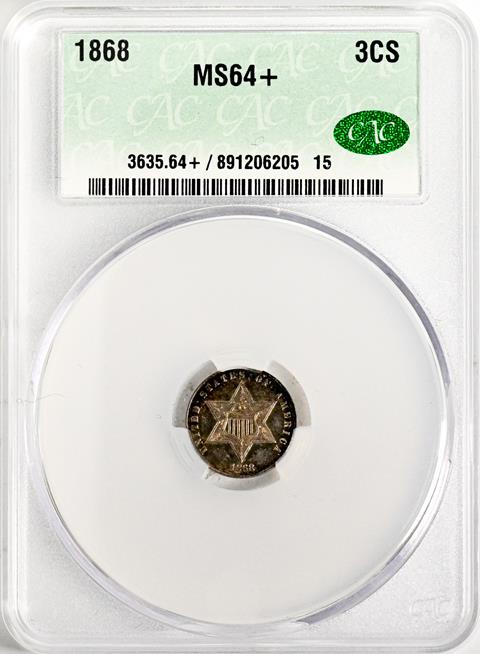 Picture of 1868 SILVER 3CS MS64 