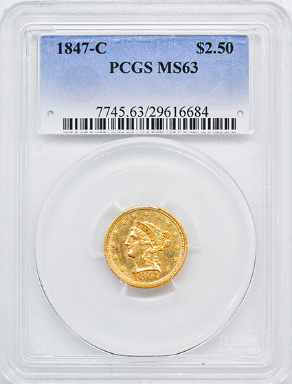Picture of 1847-C LIBERTY HEAD $2.5 MS63 
