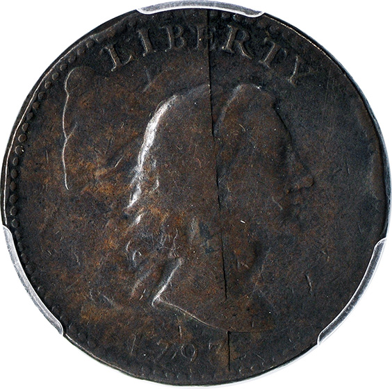 Picture of 1793 LIBERTY CAP 1C, BEADED BORDER VF25 Brown