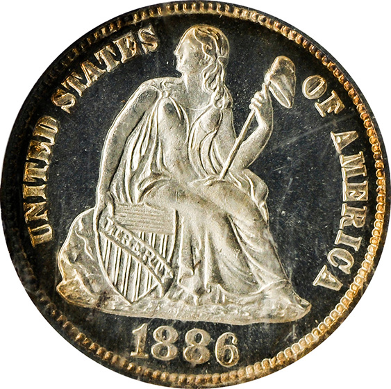 Picture of 1886 LIBERTY SEATED 10C PR68 Cameo