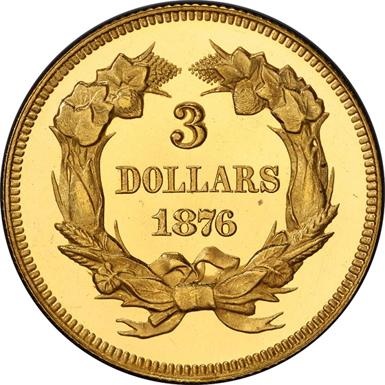 Picture of 1876 INDIAN PRINCESS $3 PR66+ Deep Cameo