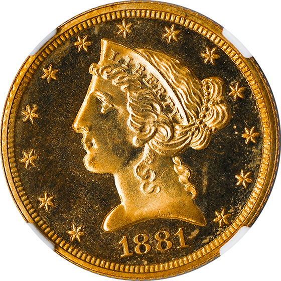 Picture of 1881 LIBERTY $5 PR67 Cameo