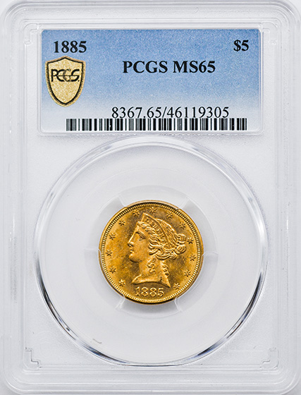 Picture of 1885 LIBERTY $5 MS65 