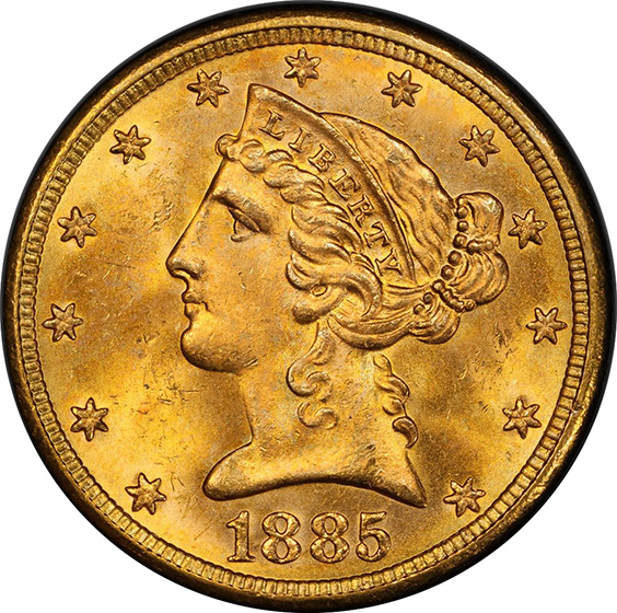 Picture of 1885 LIBERTY $5 MS65 