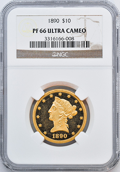 Picture of 1890 LIBERTY HEAD $10 PR66 Deep Cameo