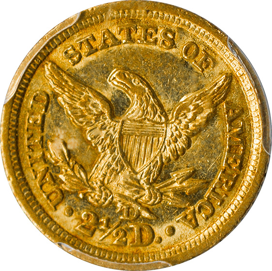 Picture of 1846-D LIBERTY HEAD $2.5 MS61 
