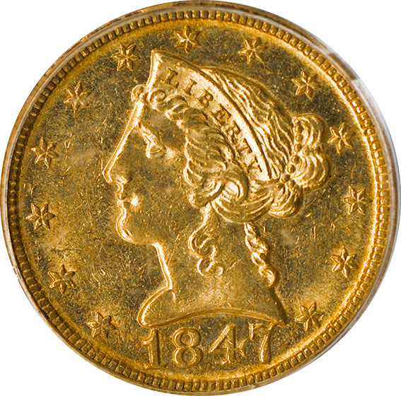 Picture of 1847-D LIBERTY $5 MS62 