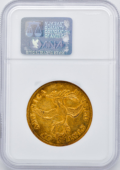 Picture of 1795 DRAPED BUST $10, 13 LEAVES, SMALL EAGLE AU55 