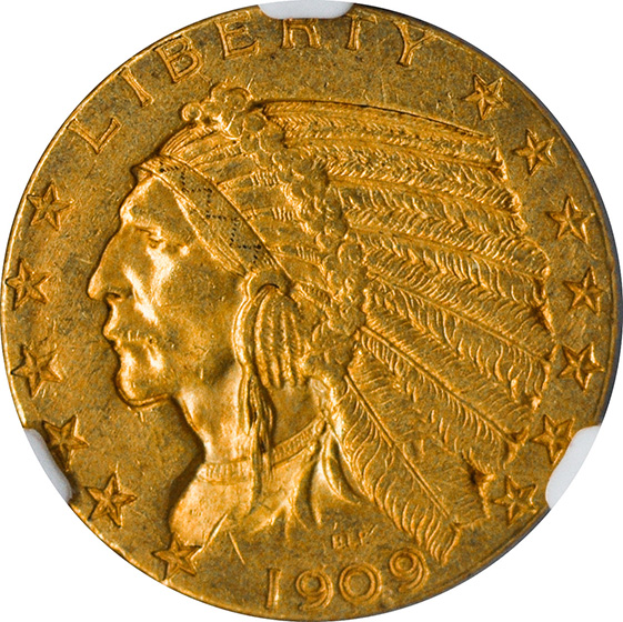 Picture of 1909-O INDIAN HEAD $5 MS61 