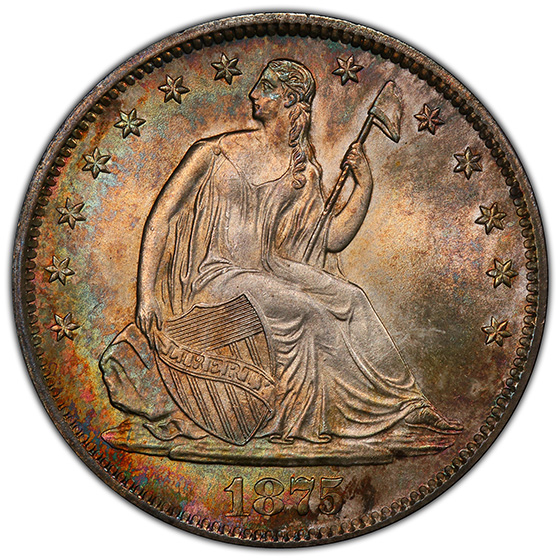 Picture of 1875-S LIBERTY SEATED 50C, MOTTO MS66+ 