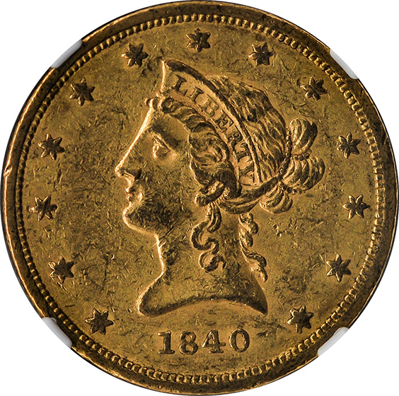 Picture of 1840 LIBERTY HEAD $10 AU58 