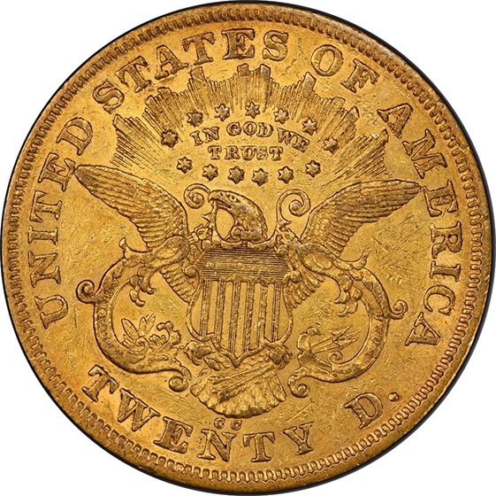 Picture of 1872-CC LIBERTY HEAD $20 AU58 