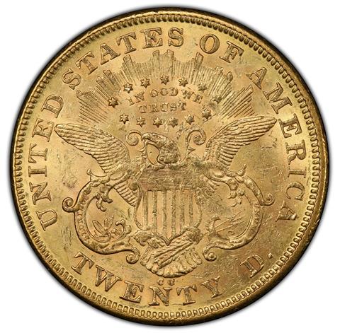 1874-CC LIBERTY HEAD $20 MS61