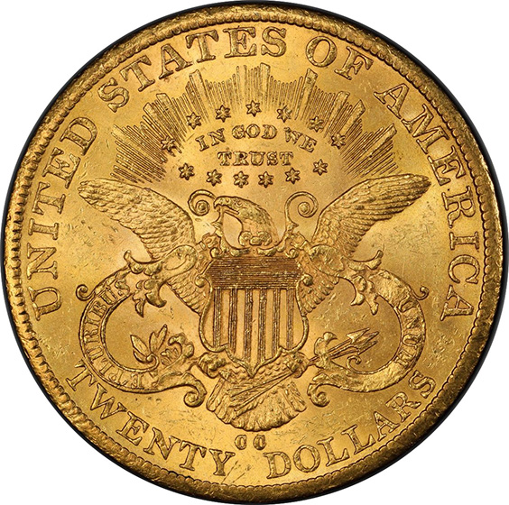 Picture of 1885-CC LIBERTY HEAD $20 MS62 