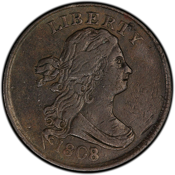 Picture of 1808/7 DRAPED BUST 1/2C XF40 Brown