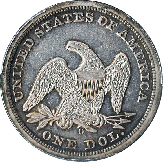 Picture of 1850-O LIBERTY SEATED S$1, NO MOTTO AU50 