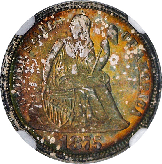 Picture of 1875 LIBERTY SEATED 10C PR67 