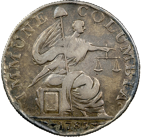 Picture of 1785 IMMUNE COLUMBIA SILVER PATTERN, 13 STARS, REEDED EDGE VF35 