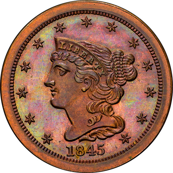 1845 BRAIDED HAIR 1/2C