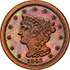Picture of 1845 BRAIDED HAIR 1/2C, RESTRIKE PR66 Brown