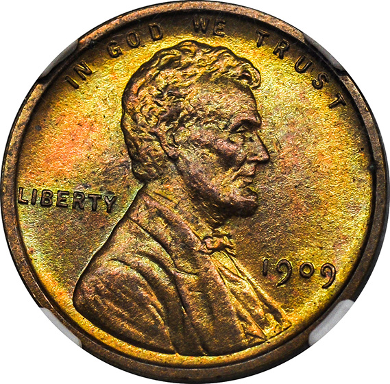 Picture of 1909 VDB LINCOLN MATTE 1C, VDB PR66 Red Brown