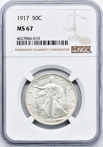 Picture of 1917 WALKING LIBERTY 50C MS67 