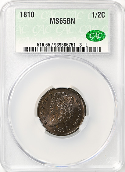 Picture of 1810 CLASSIC HEAD 1/2C MS65 Brown