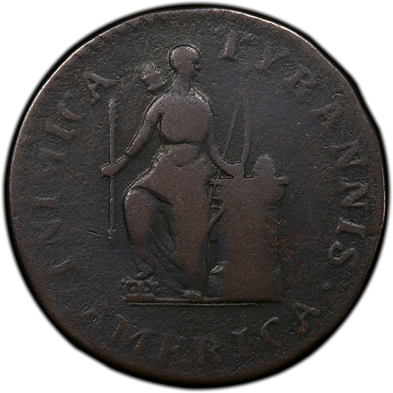 Picture of 1785 INIMICA TYRANNIS CONFEDERATIO, LARGE CIRCLE, LARGE STARS VF20  Picture of 1785 INIMICA TYRANNIS CONFEDERATIO, LARGE CIRCLE, LARGE STARS VF20