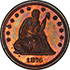 Picture of 1876 SEATED 25C, J-1455 PR64+ Red Brown