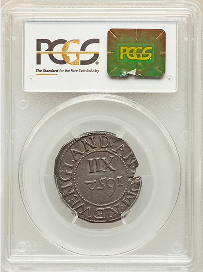 Picture of 1652 OAK TREE SHILLING, IN AT LEFT AU58 
