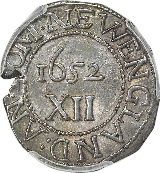 Picture of 1652 OAK TREE SHILLING, IN AT LEFT AU58 