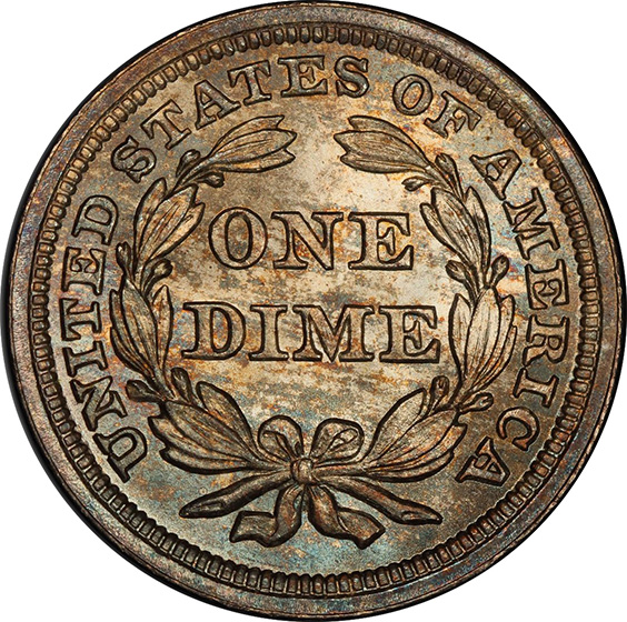 Picture of 1854 LIBERTY SEATED 10C, ARROWS MS67 